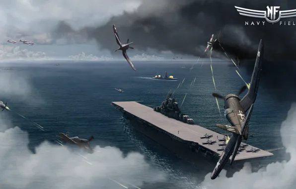 Battle, the carrier, aircraft, Navy Field, The aircraft carrier Yorktown