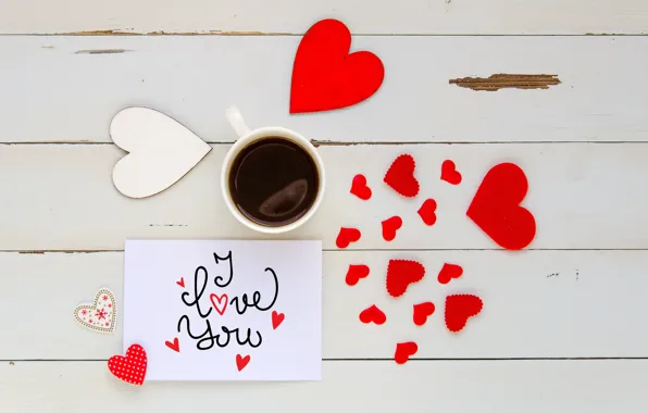 Love, heart, coffee, Cup, hearts, red, love, I love you