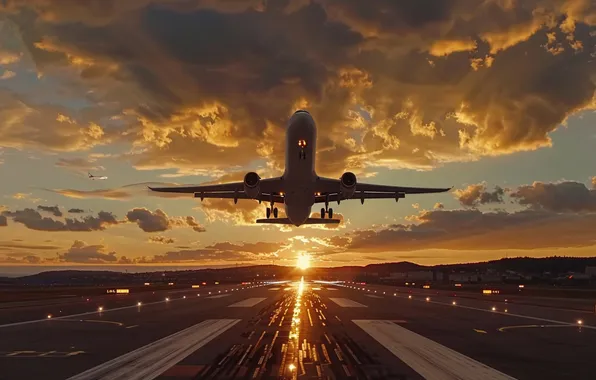 Flight, aviation, the plane, technique, AI art, neural network