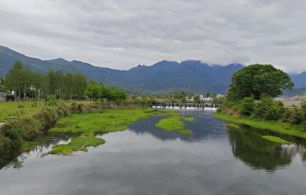 China, green mountains, green water, Mount Huangshan