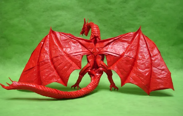 Picture paper, dragon, wings, origami