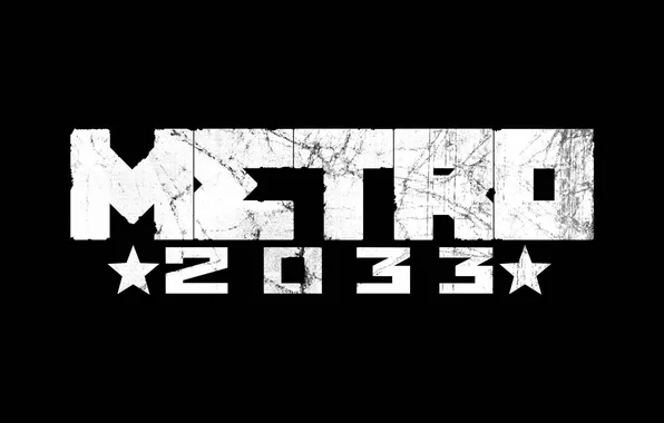 Logo, white, black, metro 2033, Metro 2033
