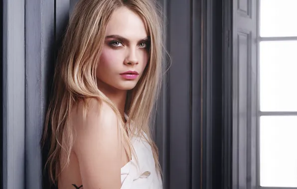 Look, girl, face, hair, window, Cara Delevingne