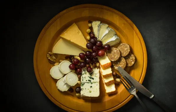 Picture cheese, grapes, food