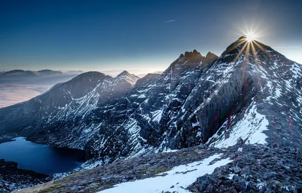 The sky, mountains, slope