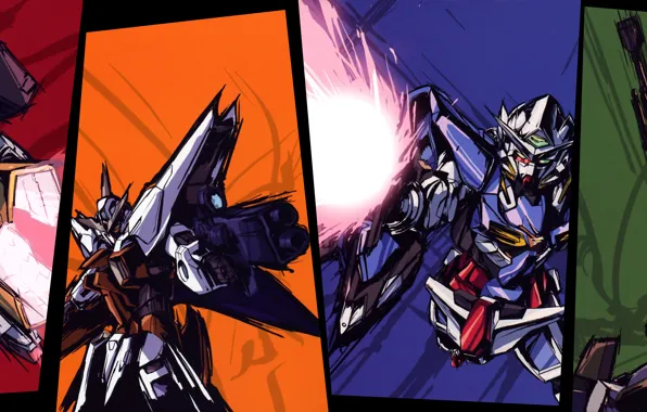 Anime, pop, drawing, gundam 00, gundam
