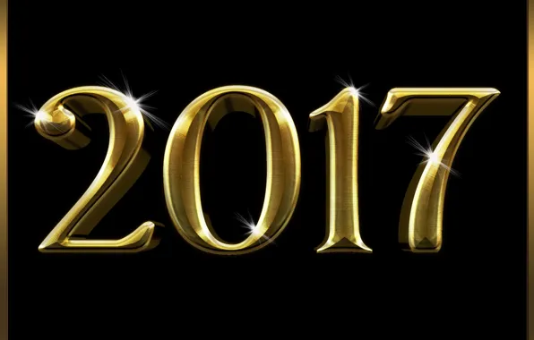 New Year, metal, golden, gold, new year, happy, fireworks, 2017