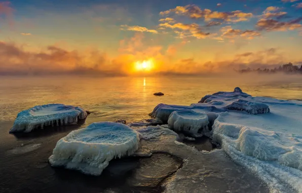 Picture Sunset, Nature, Ice