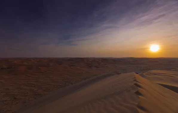 Picture the sun, desert, morning, dunes