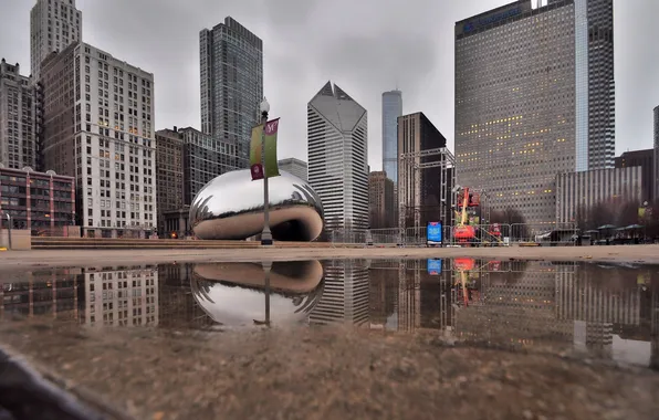 Park, skyscrapers, Chicago, Chicago, Millennium Park