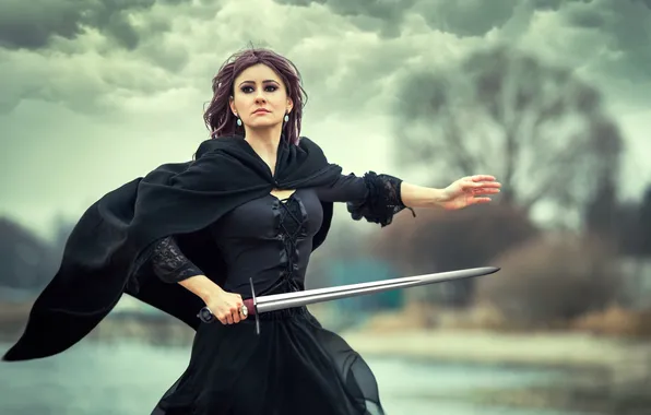 Picture sword, woman, goticam