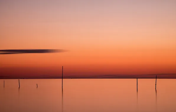 Landscape, sunset, river