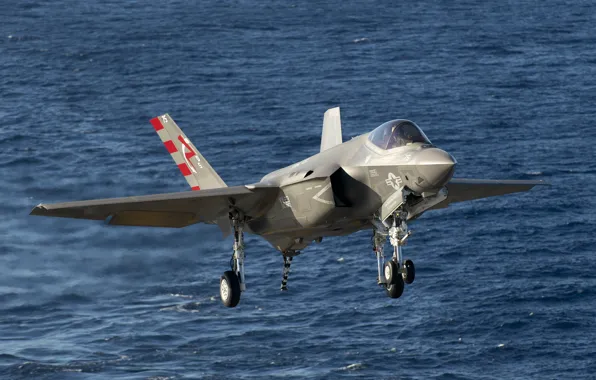 Picture sea, fighter, bomber, the rise, Lightning II, F-35C