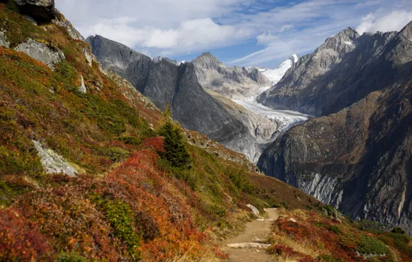 Mountains, Switzerland, glacier