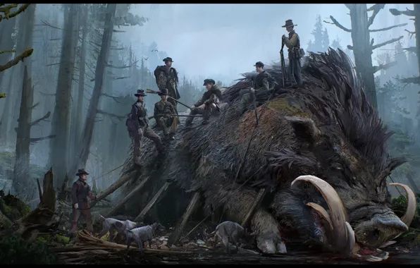 Murder, hunting, beast, boar, Hunting