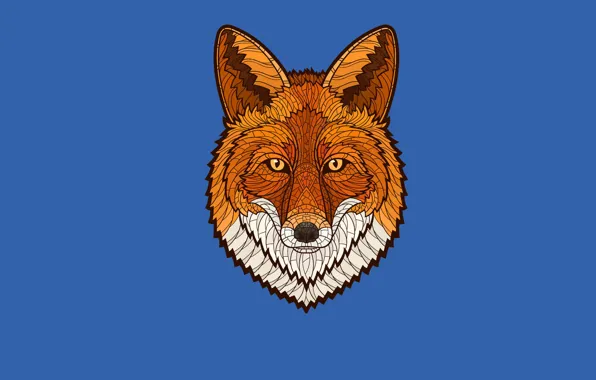 Picture face, minimalism, Fox, fox