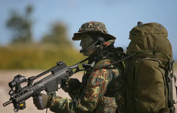 Germany, soldiers, machine, backpack, rifle, equipment, assault, the Bundeswehr