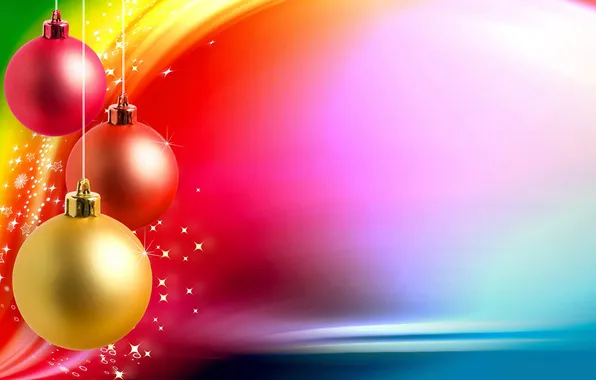 Balls, decoration, snowflakes, holiday, Wallpaper, toys, Christmas