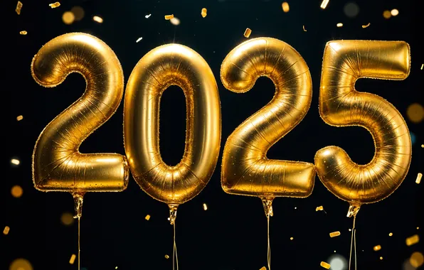 Figures, New year, date, 2025, New Year 2025