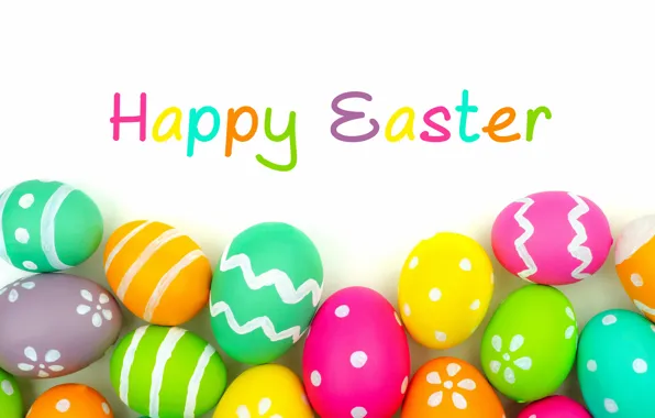 Colorful, Easter, background, spring, eggs, Happy Easter, Easter eggs