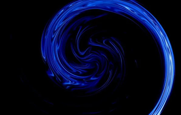 Abstraction, curves, black background, picture, neon spiral