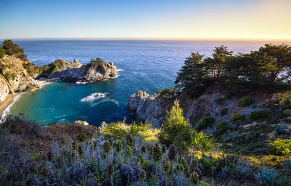Picture nature, the ocean, rocks, Bay, California