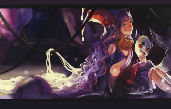 Balls, the ball, circus, mask, air, tear, long hair, art