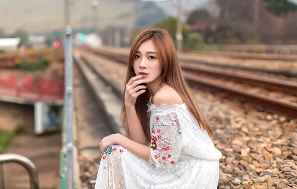 Picture look, girl, hair, Asian, bokeh