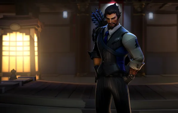 Costume, killer, mercenary, overwatch, hanzo, Hanzo Shimada