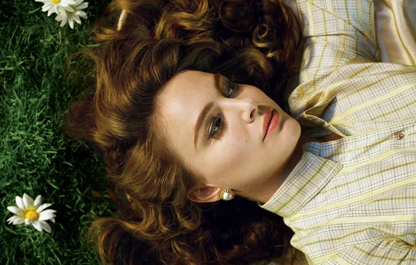 Flowers, makeup, actress, hairstyle, lies, Natalie Portman, Natalie Portman, brown hair