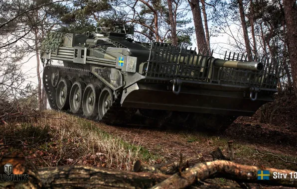 Forest, trees, the bushes, World of Tanks, PT-ACS, Swedish, 's long 103B