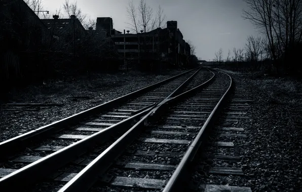 Picture metal, wood, railroad