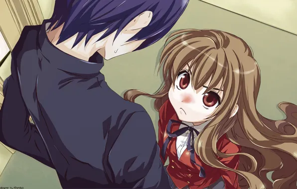 Girl, anime, guy, Toradora!