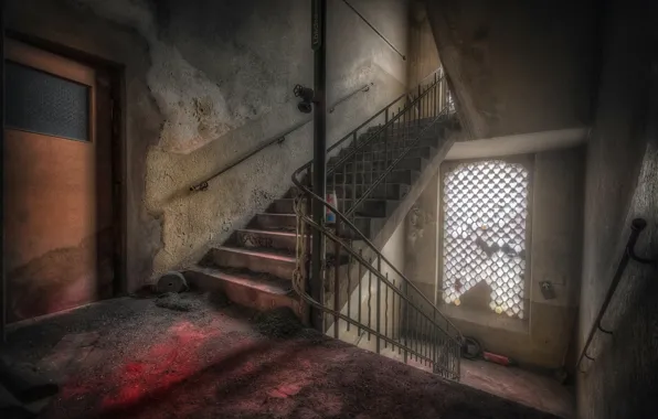 Wallpaper background, wall, ladder for mobile and desktop, section