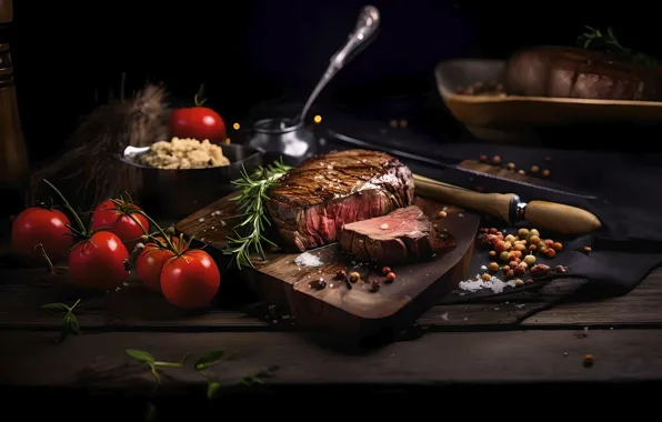 Picture wallpaper, Meat, Food, Rosemary, Tomatoes, Main Course