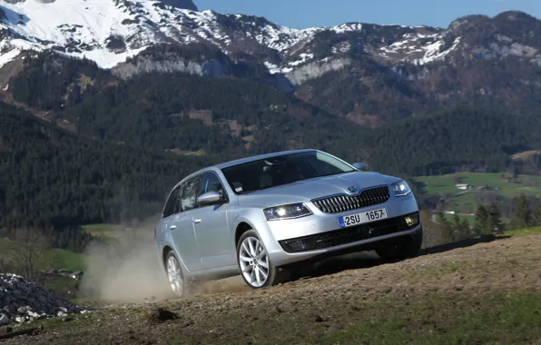 Mountains, Dust, Skoda, Skoda, Combi, Octavia, Kombi, Octavia