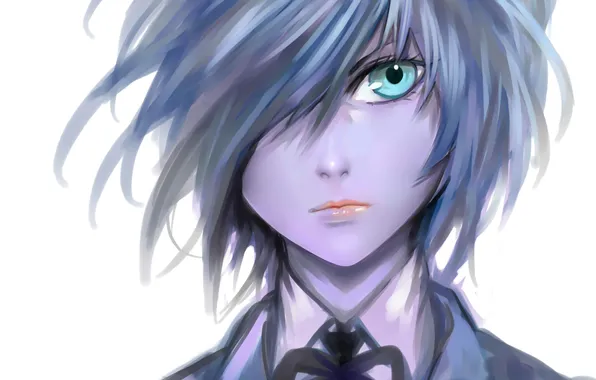 Picture face, hair, anime, guy, blue