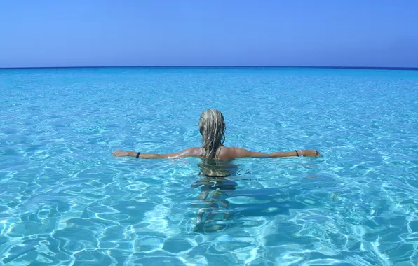 Sea, summer, girl, hair