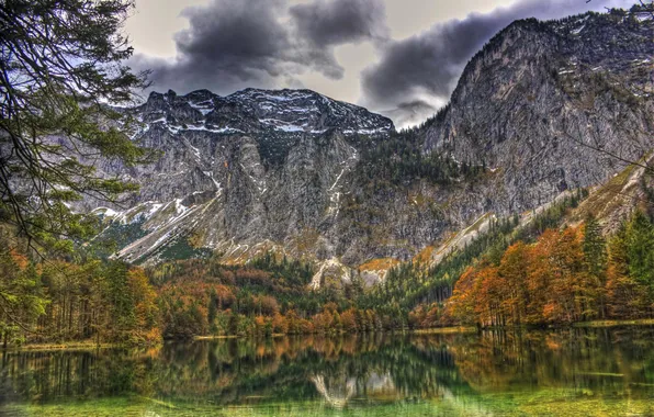 Picture landscape, mountains, nature, lake, HDR, Austria, Gmunden