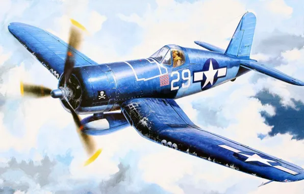 Corsair, Chance Vought, single carrier-based fighter, F4U-1