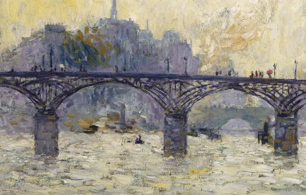 Picture Paris, oil, canvas, The Pont Des Arts, Kees van Board., 1901-1903