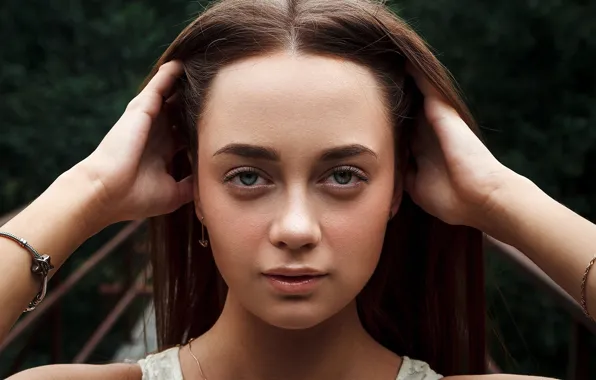 Look, close-up, face, pose, model, portrait, makeup, hairstyle