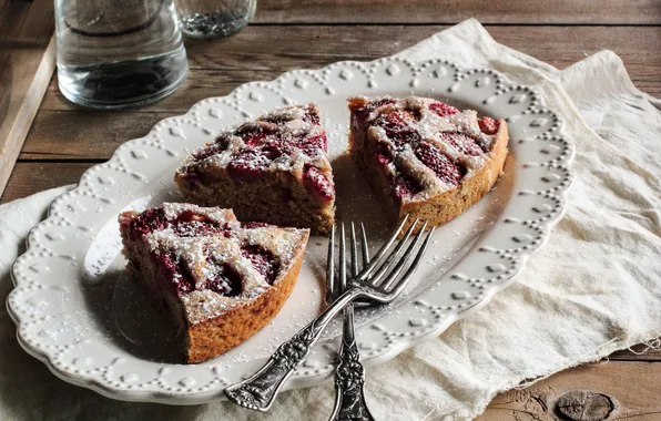 Berries, strawberry, pie, plug, dessert, cakes