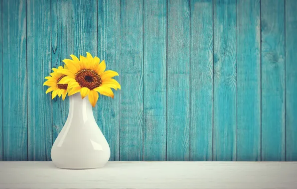 Flowers, Vase, Background, Sunflower
