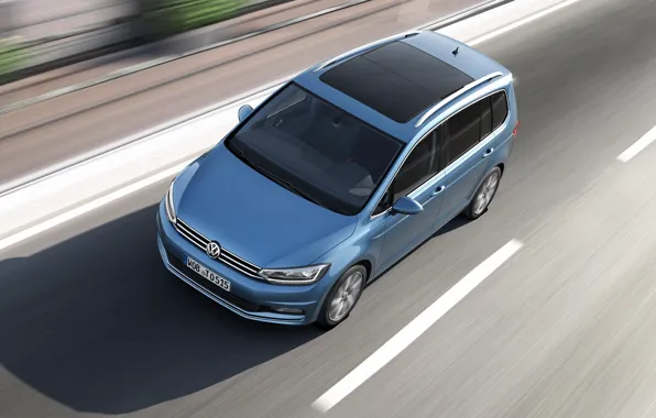 Blue, Volkswagen, highway, Shadow, Volkswagen, van, MPV, unveiled