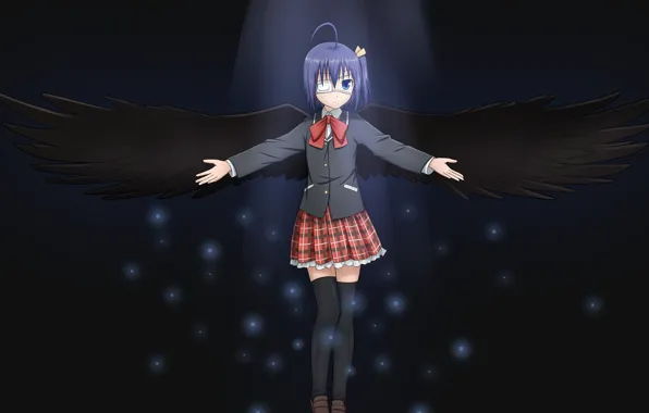 Picture wings, anime, art, girl