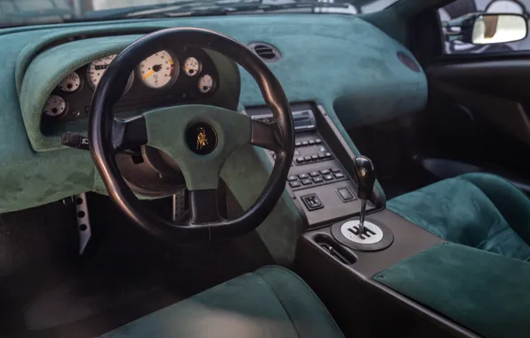 Picture Lamborghini, Diablo, steering wheel, Lamborghini Diablo SE30
