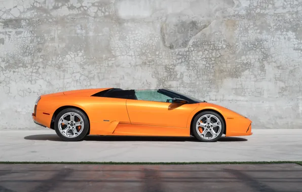 Picture Supercar, Side View, Orange Car, Lamborghini Murcielago Roadster