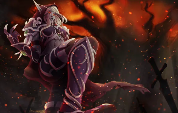 WOW, Blizzard, Art, World of WarCraft, WarCraft, Silvana, Sylvanas Windrunner, Fanart