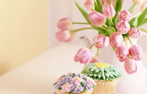 Flowers, cake, pastry